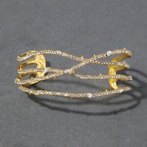 ALEXIS BITTAR • GOLD PAVE Crystal Lace Thorny ORBITING CUFF Bracelet